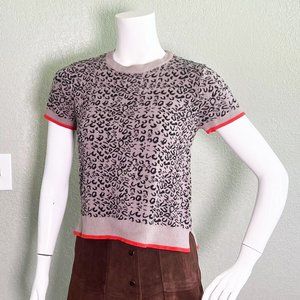 John + Jenn Leopard Animal Print Sweater Top S